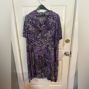 Purple with flower print lightweight dress